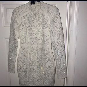 Quilted Embellished Bebe Dress size M